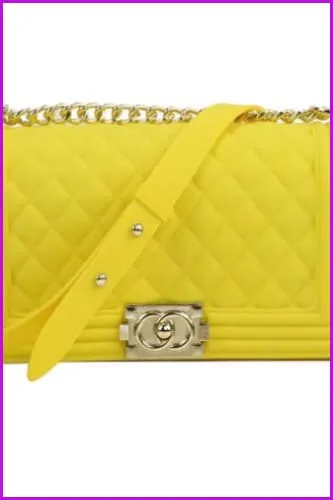 Yellow Jelly Shoulder Cross Body Bag F045