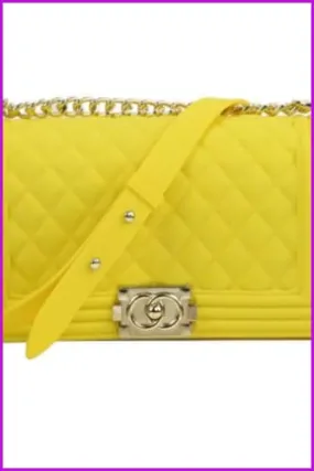 Yellow Jelly Shoulder Cross Body Bag F045