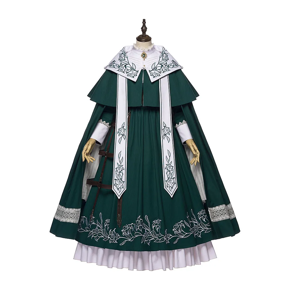 Youpairui~Lobnya~Gothic Nun Lolita Green OP Dress Set