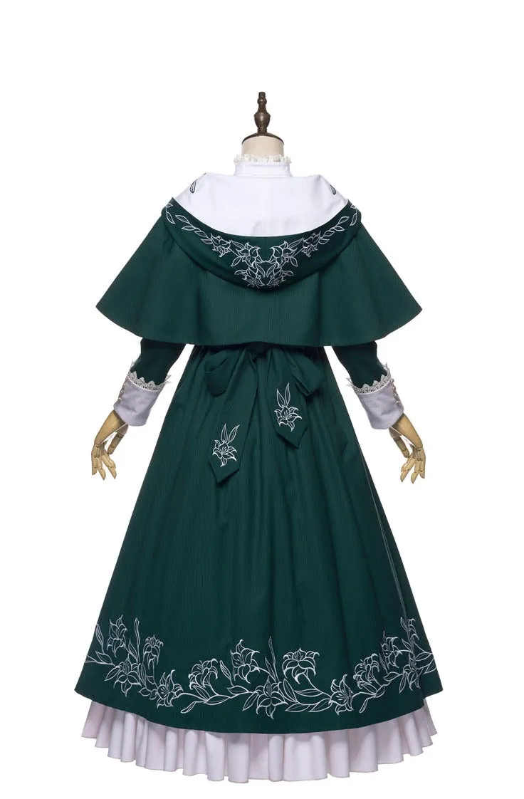 Youpairui~Lobnya~Gothic Nun Lolita Green OP Dress Set