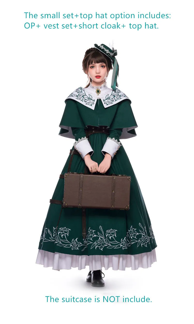 Youpairui~Lobnya~Gothic Nun Lolita Green OP Dress Set