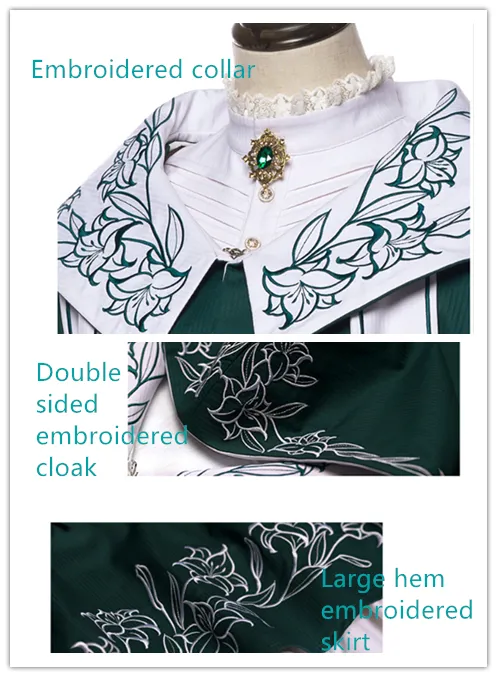 Youpairui~Lobnya~Gothic Nun Lolita Green OP Dress Set