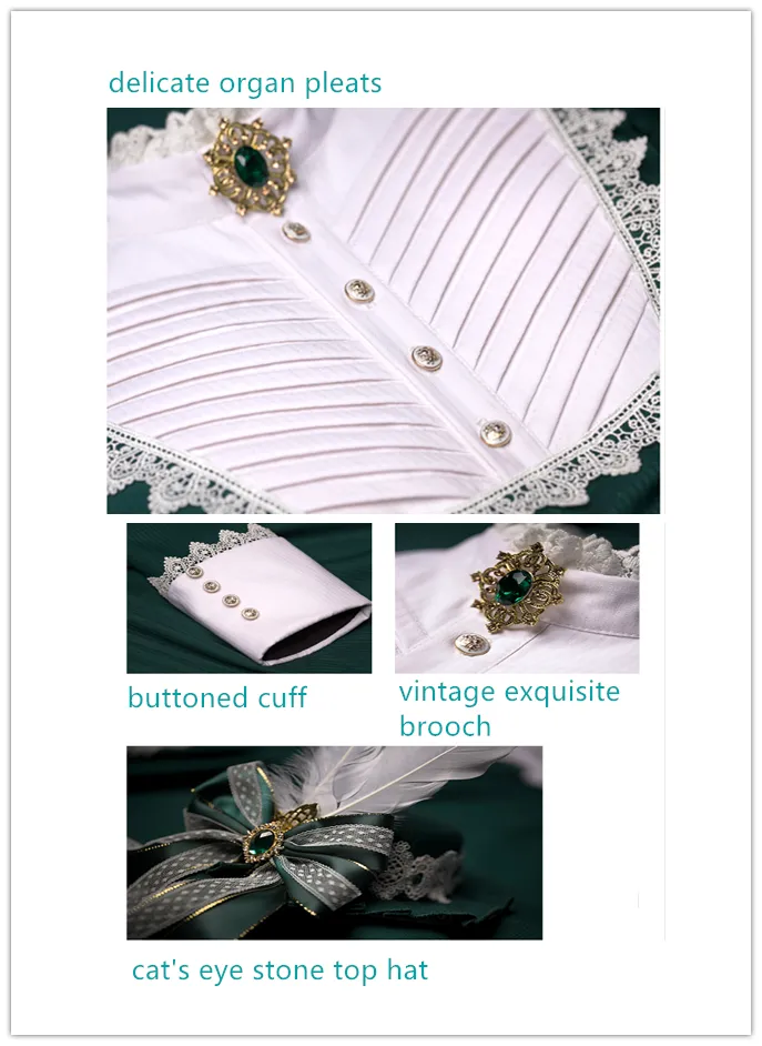 Youpairui~Lobnya~Gothic Nun Lolita Green OP Dress Set