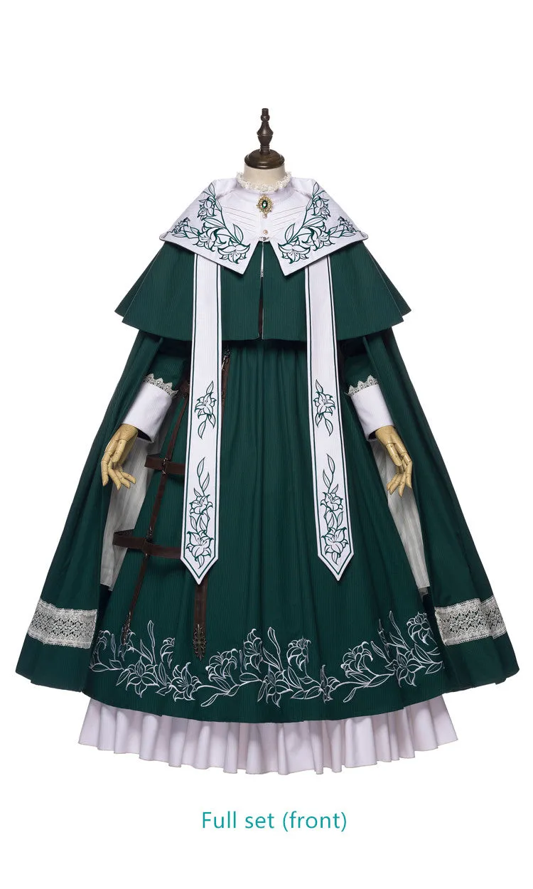 Youpairui~Lobnya~Gothic Nun Lolita Green OP Dress Set
