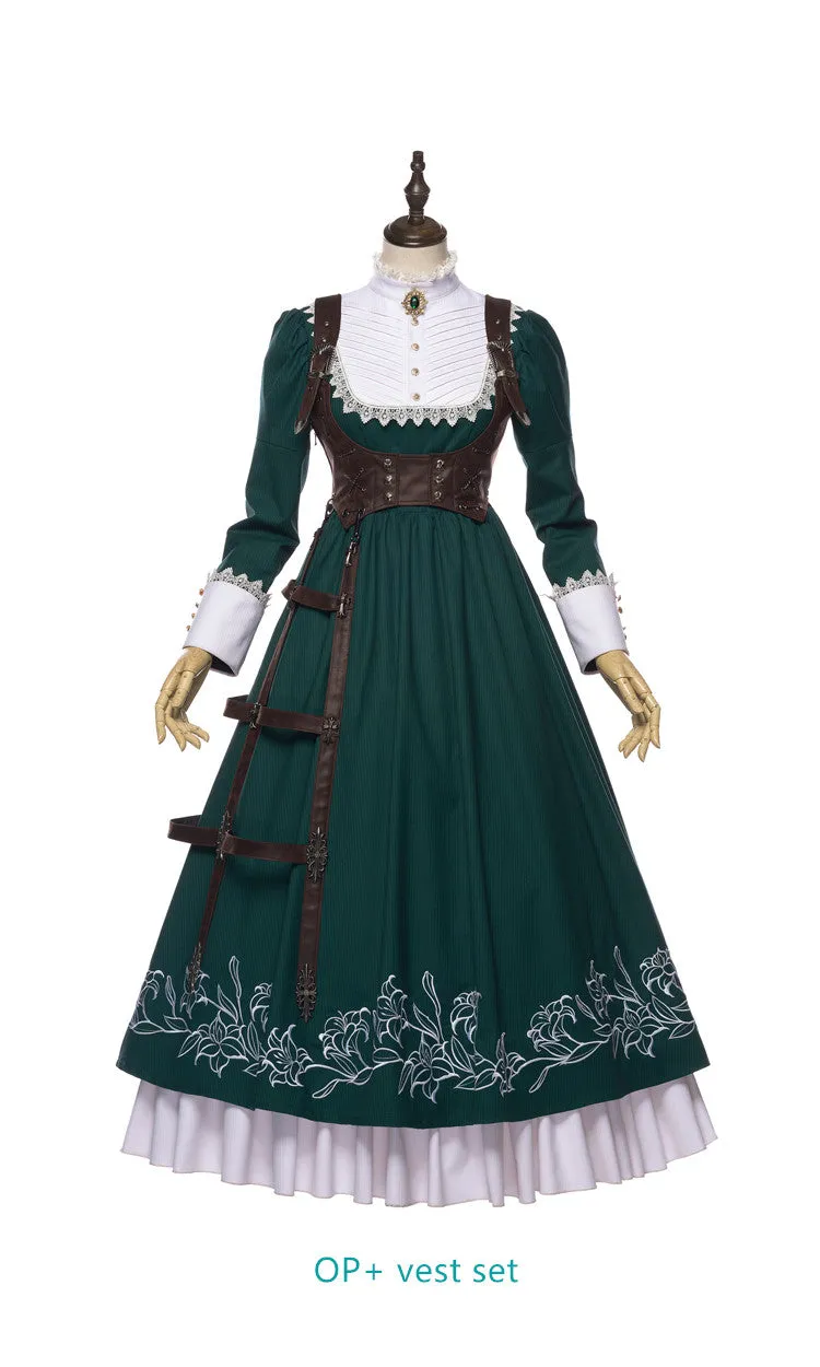 Youpairui~Lobnya~Gothic Nun Lolita Green OP Dress Set