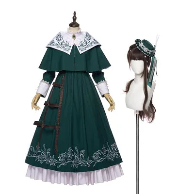 Youpairui~Lobnya~Gothic Nun Lolita Green OP Dress Set